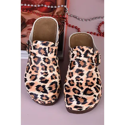 3025 Leopar Desen Ortopedik Anatomik Terlik