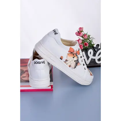 6272 Şaşkın Kedi Baskılı Sneakers