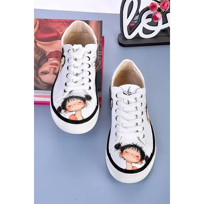 6273 Tatlı Kızlar Baskılı Sneakers