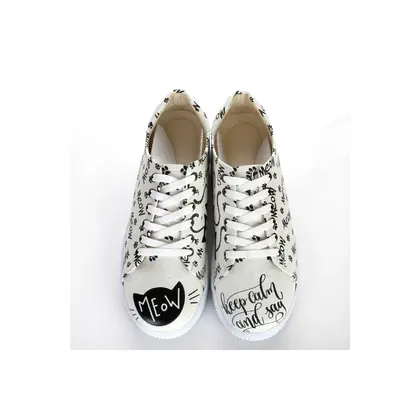 7377 Meow Yazılı Beyaz Sneakers