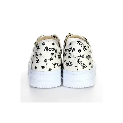 7377 Meow Yazılı Beyaz Sneakers
