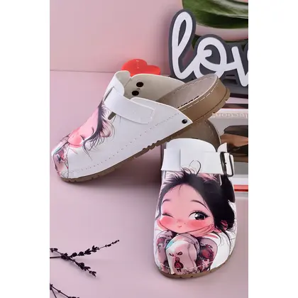 8076 Göz Kırpan Kız Baskılı Konfort Sabo Terlik