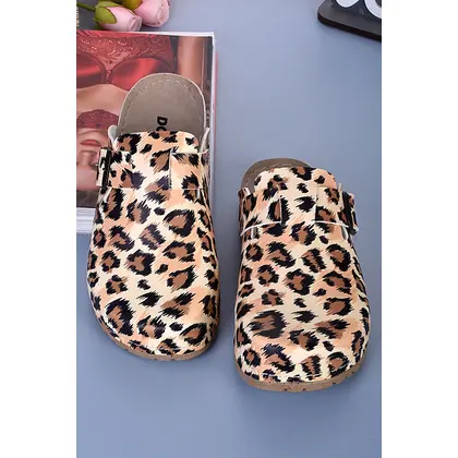 8106 Leopar Desenli Konfort Terlik