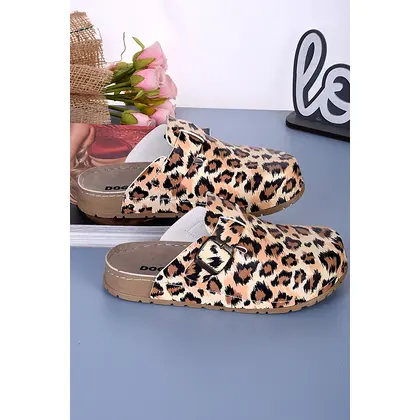 8106 Leopar Desenli Konfort Terlik